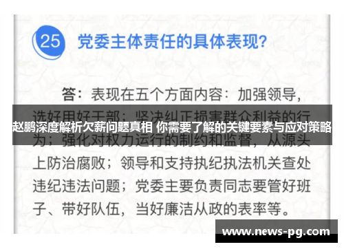 赵鹏深度解析欠薪问题真相 你需要了解的关键要素与应对策略